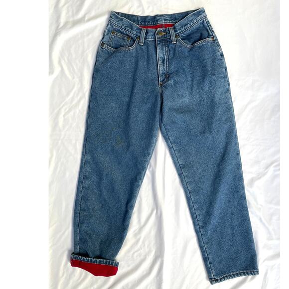 LL Bean Double L Relaxed Fit Fleeced Lined Blue Jeans Winter Denim, 6 Petite, 6P - Picture 1 of 5